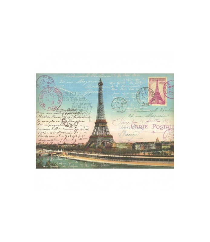 Papel de Arroz Decorado 35 x 50 cm Torre Eiffel