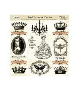 Papel Decoupage Creativo 32 x 31 cm Coronas Reales-Surtido-Batallon Manualidades
