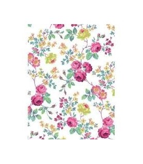 Hoja Fina Decopatch 30x40 cm Flores Rosas y Amaril-Flores y Plantas-Batallon Manualidades