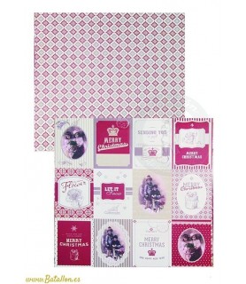 Papel Scrapbooking Etiquetas Navidad Vintage-Navidad-Batallon Manualidades
