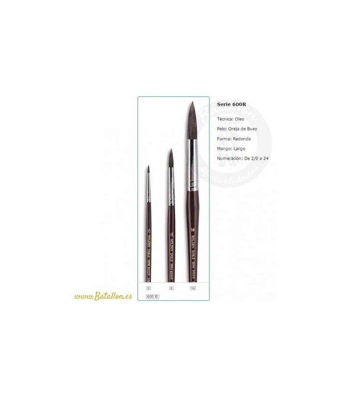 Oreja de buey redondo con mango largo "Golden Sable" nº0-Pincel Oreja de Buey Redondo-Batallon Manualidades