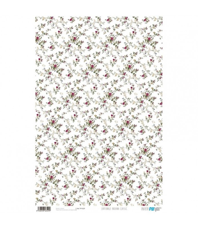 Papel Cartonaje 32 x 48,3 cm Indiana Classic-Flores y Plantas.-Batallon Manualidades