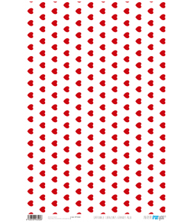 Papel Cartonaje 32 x 48,3 cm Corazones Grandes Rojo-Estampados.-Batallon Manualidades
