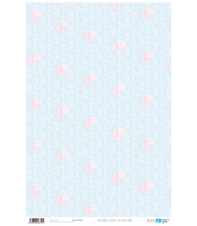 Papel Cartonaje 32 x 48,3 cm Cochecito Rosa Bebe