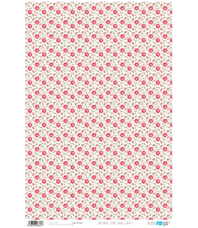 Papel Cartonaje 32 x 48,3 cm Flores Rojas Liberty