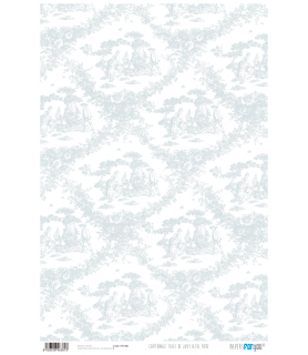 Papel Cartonaje 32 x 48,3 cm Toile de Jouy Azul Bebe-Surtidos-Batallon Manualidades