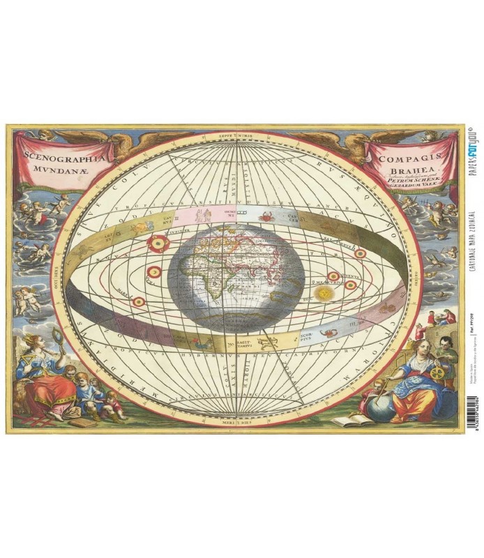 Papel Cartonaje 32 x 48,3 cm Mapa Zodiacal