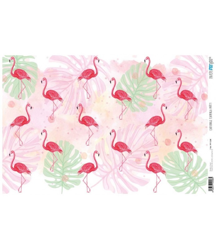 Papel Cartonaje 32 x 48,3 cm Flamingo Party