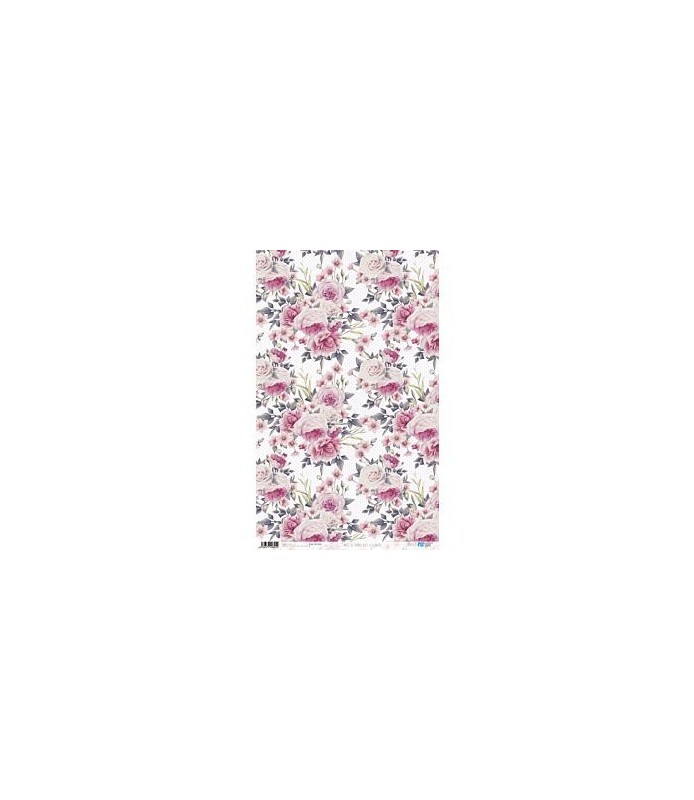 Papel de Arroz Decorado 33 x 54 cm Dots & Flowers-Flores y Plantas-Batallon Manualidades