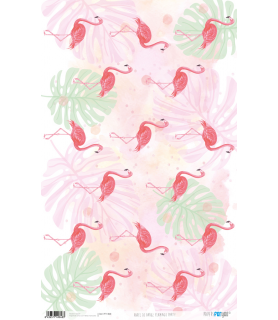 Papel de Arroz Decorado 33 x 54 cm Flamingo Party-Animales-Batallon Manualidades