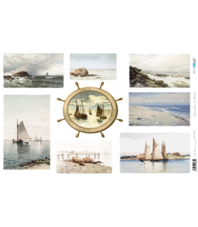 Papel de Arroz Decorado 33 x 54 cm Sea Landscape-Surtido-Batallon Manualidades