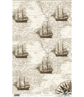 Papel de Arroz Decorado 33 x 54 cm Maritim Barcos-Surtido-Batallon Manualidades