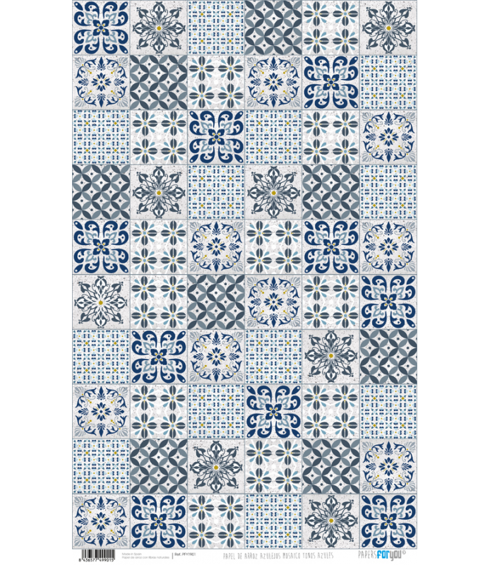 Papel de Arroz Decorado 33 x 54 cm Azulejos Mosaic