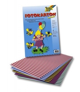 10 Hojas Cartón Rayas Colores 25 x 35 cm -Outlet-Batallon Manualidades