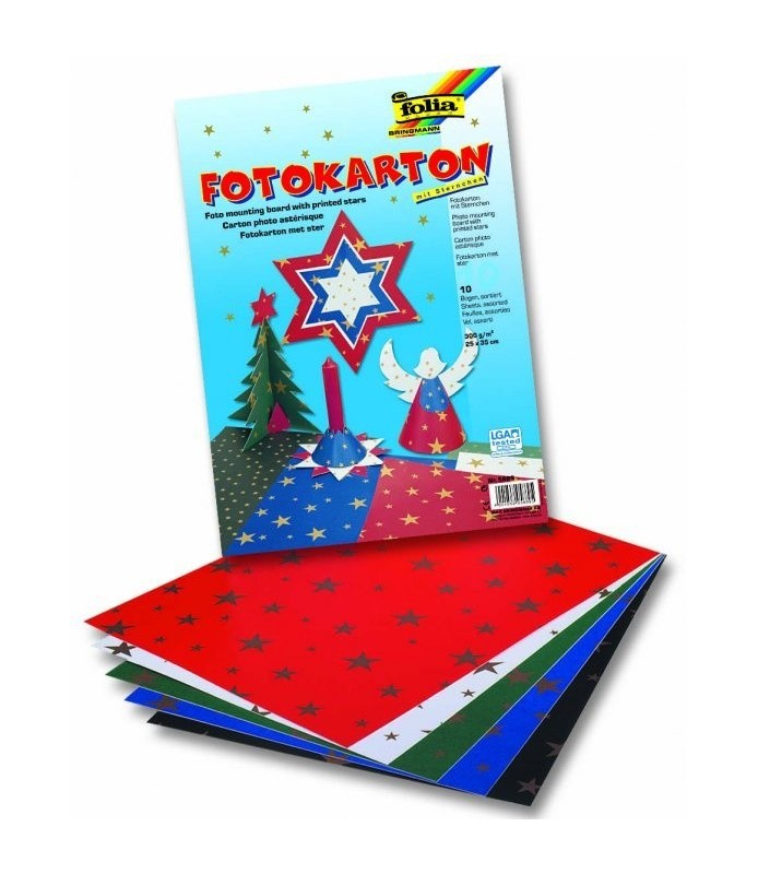 10 Hojas Carton Estrellas 25 x 35 cm -Outlet-Batallon Manualidades