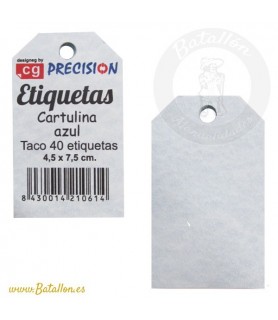 40 Etiquetas de Cartulina 4,5 x 7,5 cm Azul-Etiquetas Rectangulares-Batallon Manualidades
