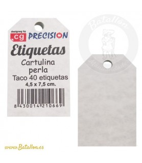 40 Etiquetas de Cartulina 4,5 x 7,5 cm Perla-Etiquetas Rectangulares-Batallon Manualidades