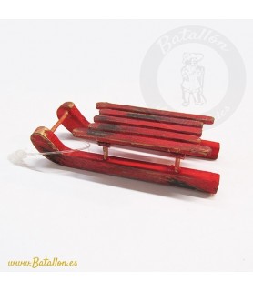 Trineo rojo de Madera de 6,5 x 2,5 cm-Marcos y otras Formas-Batallon Manualidades