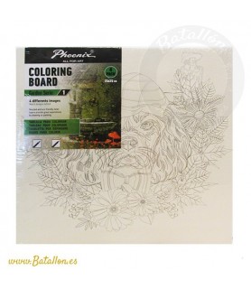 Pack 4 Tablillas para Colorear 25 x 25 cm Garden Serie-Tablillas Pre-dibujadas-Batallon Manualidades
