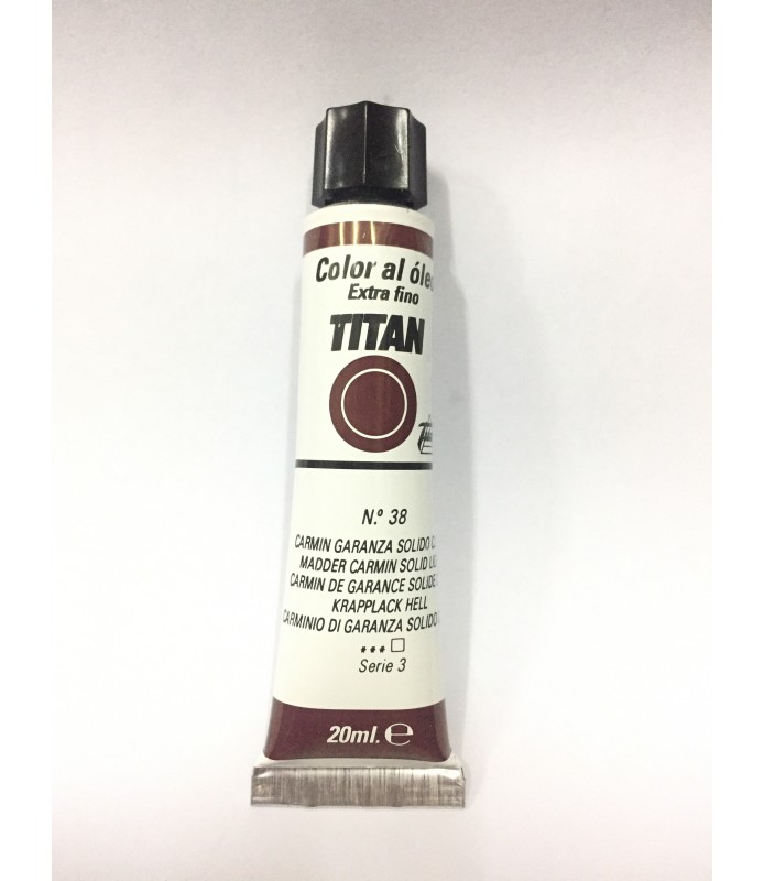 Oleo Titán 20 ml - 38 Carmín garanza solido claro
