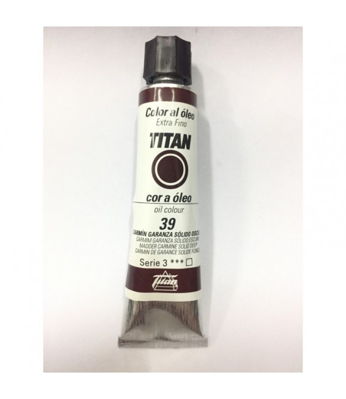 Oleo Titán 20 ml - 39 Carmín garanza solido oscuro	