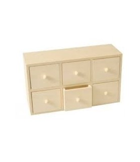 Cajonera de Madera Natural 27 x 15,5 x 9 cm Artemi
