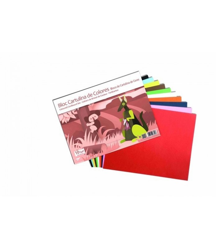 Bloc de 10 Cartulinas de Colores 24 x 32 cm-Cartulina-Batallon Manualidades