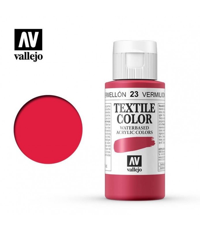 Pintura Textil Vallejo 60 ml Bermellón