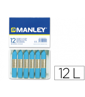 Caja con 12 Ceras Blandas Manley Azul Celeste 17-Ceras Manley-Batallon Manualidades
