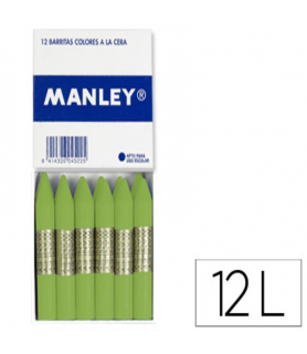 Caja con 12 Ceras Blandas Manley Verde Dorado 48-Ceras Manley-Batallon Manualidades