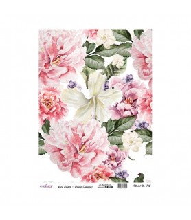 Papel de Arroz Decorado 30 x 42 cm Collage Flores-Flores y Plantas-Batallon Manualidades