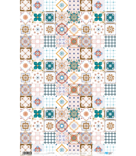 Papel de Arroz 33 x 54 cm Mosaic Tiles Coral-Mosaico-Batallon Manualidades