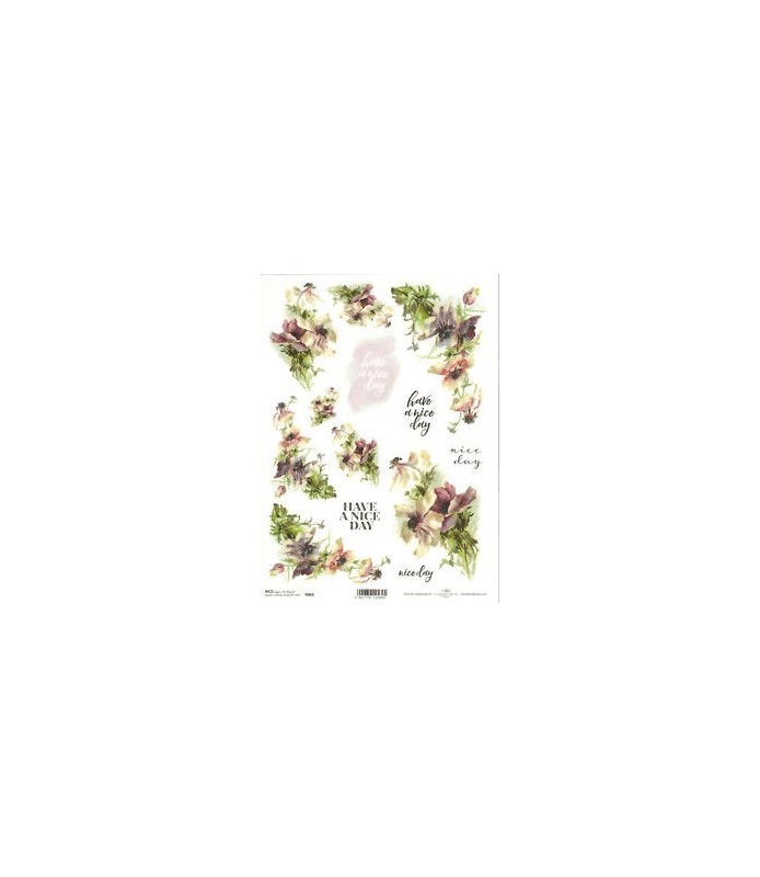 Papel de Arroz Decorado 21 x 30 cm Have A Nice Day-Flores y Plantas-Batallon Manualidades