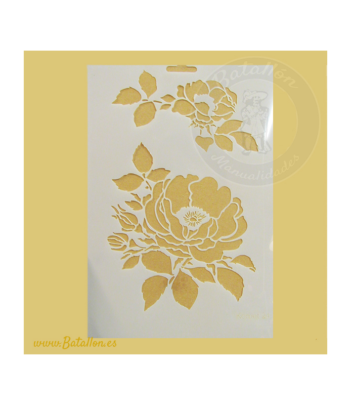 Plantilla Estarcido 20 x 30 cm Rosa Grande-Plantillas de Flores-Batallon Manualidades