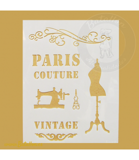Plantilla Estarcido 20 x 30 cm Paris Couture-Plantillas Surtidas-Batallon Manualidades