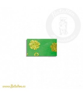 Lamina 40 x 60 cm Flores Glitter Oro  Verde-Lamina Flores Glitter-Batallon Manualidades