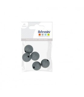 Bolas de Silicona Bolas 1 cm ( 5 unid ) Gris-Bolas de Silicona-Batallon Manualidades