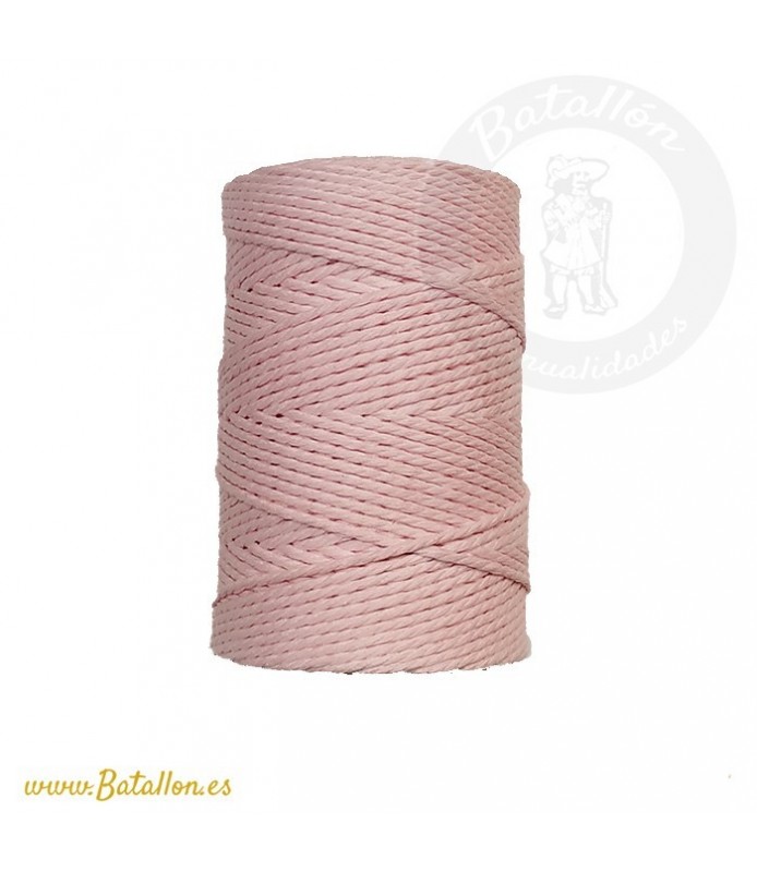 Bobina de algodón 2 mm Rosa-Rafia, Macramé y Cordón-Batallon Manualidades