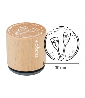 Tampon de Silicona Cilindrico de Madera 3 cm Copas-Sellos-Batallon Manualidades