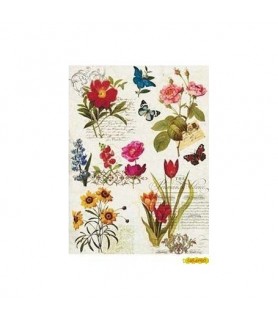 Papel de Arroz Decorado 30 x 42 cm Floral-Flores y Plantas-Batallon Manualidades