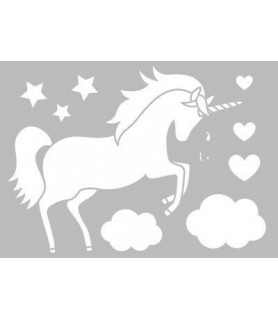 Plantilla de Estarcido 21 x 29,7 cm Unicornio