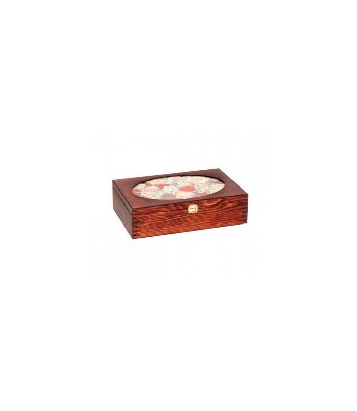 Caja Madera Caoba 18 x 24 cm Cristal para P. Cruz-Cajas de Madera-Batallon Manualidades