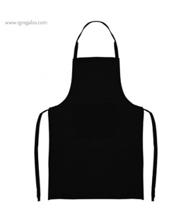 Delantal Negro 47 x 69 cm con Bolsillo Algodon-Textiles para Cocina-Batallon Manualidades
