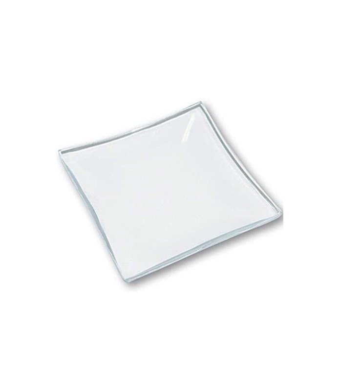 Plato de Cristal Transparente Cuadrado 10 x 10 cm-Cristal-Batallon Manualidades