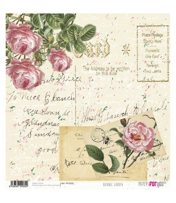 Papel de Arroz 30 x 32 cm Botanic Garden-Flores y Plantas-Batallon Manualidades