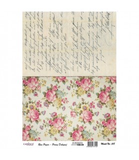 Papel de Arroz 30 x 42 cm Rosas y Carta-Escritura-Batallon Manualidades