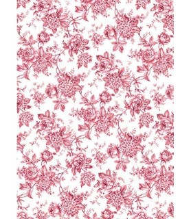 Papel Decoupage 50 x 70 cm Floral Rojo-Flores y Plantas-Batallon Manualidades