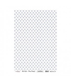 Papel de Arroz 30 x 42 cm Puntos Grises sobre Blanco-Estampados-Batallon Manualidades
