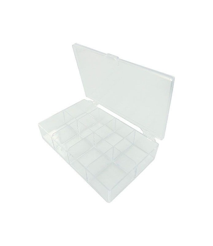 Caja Plas Rectangular 8 Compart. 13,5 x 8,5 x 3 cm-Cristal Cerámica Plástico-Batallon Manualidades