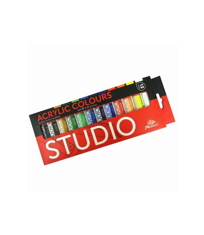 Set 12 Colores Acrilicos Studio 12 ml - Phoenix